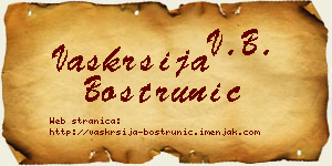 Vaskrsija Boštrunić vizit kartica